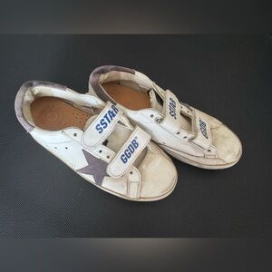 Golden Goose Kids White and Gray Sneakers